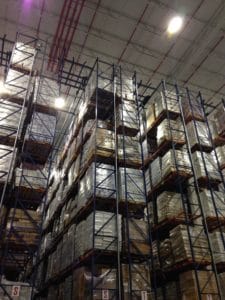 JerseySTEM trip to Preferred Freezer Warehouses to see pallets stacked 7 high