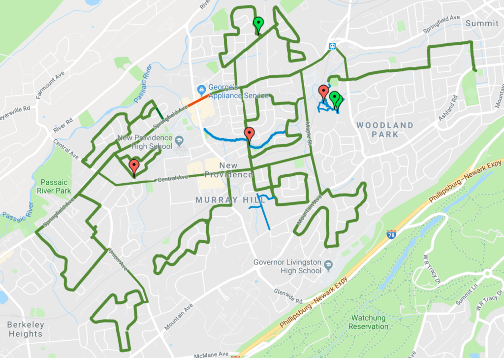 New Providence’s Family Walk and Bike Route Map